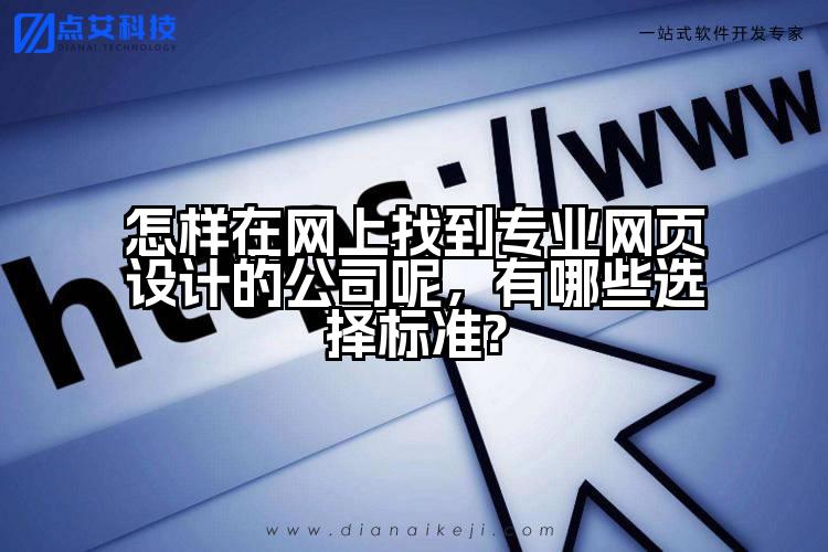 怎样在网上找到专业网页设计的公司呢,有哪些选择标准?