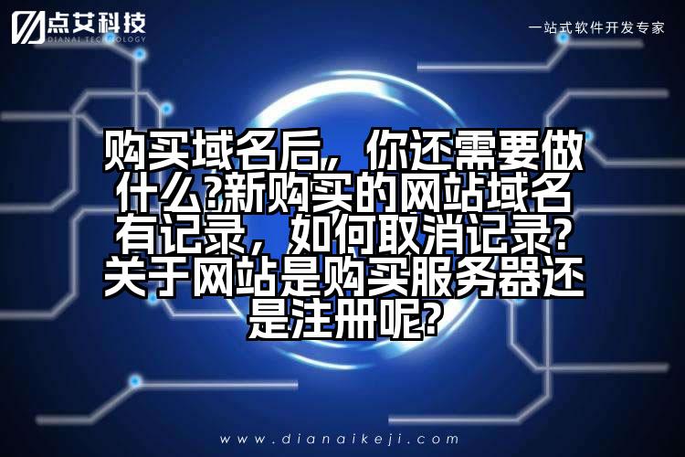 购买域名后,你还需要做什么?新购买的网站域名有记录,如何取消记录?关于网站是购买服务器还是注册呢?