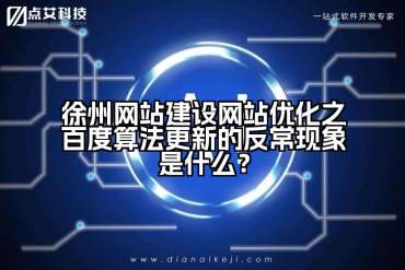 徐州网站建设网站优化之百度算法更新的反常现象是什么？