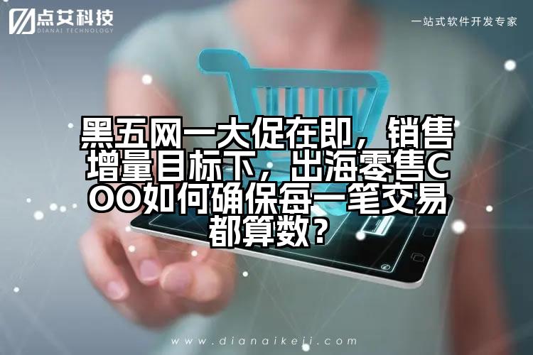 黑五网一大促在即，销售增量目标下，出海零售COO如何确保每一笔交易都算数？